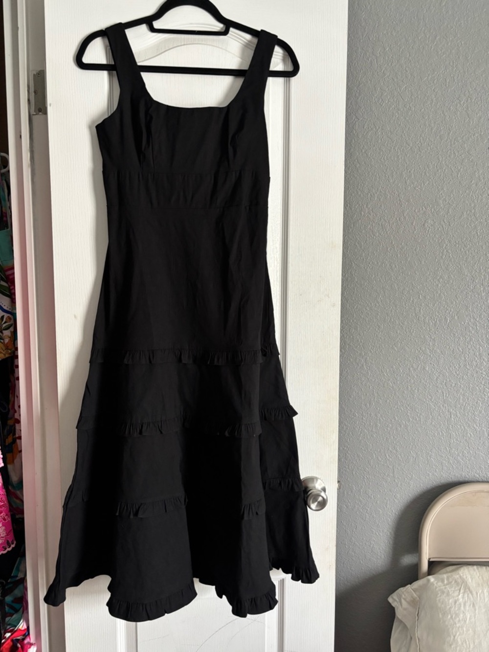Anthropologie the Blythe tiered midi black dress - Picture 13 of 14